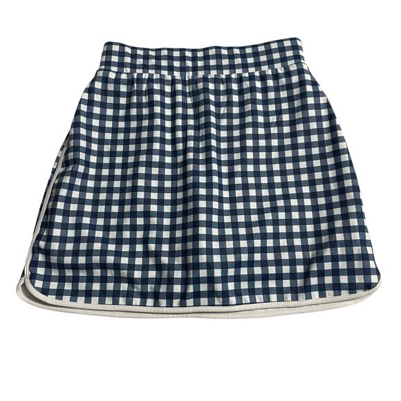 J Crew Factory Womens XXS Active Skort Skirt Blue White Gingham Plaid BO970 - Picture 1 of 9